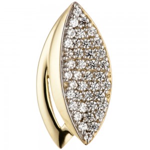 Anhänger 333 Gelbgold bicolor mit Zirkonia Goldanhänger 8 Karat
