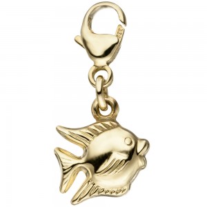 Einhänger Charm Fisch 333 Gelbgold Anhänger Goldcharm
