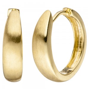 Creolen 333 Gelbgold matt mattiert Ohrringe Goldcreolen Goldohrringe