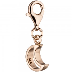 Einhänger Charm Mond 925 Sterling Silber rotgold vergoldet