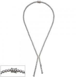 Collier Halskette 925 Sterling Silber mit Zirkonia 42cm Kette Silberkette