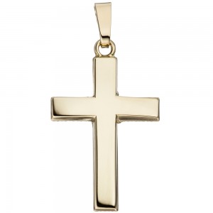 Anhänger Kreuz schlicht 585 Gelbgold Kreuzanhänger Goldkreuz Goldanhänger