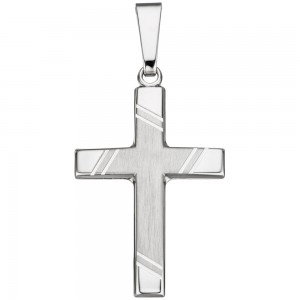 Anhänger Kreuz 925 Sterling Silber matt Kreuzanhänger Silberanhänger Silberkreuz