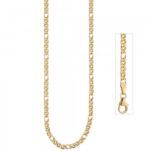 Zwillings-Panzerkette 585 Gelbgold 3mm 45cm Gold Kette Halskette Goldkette