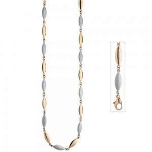 Halskette Kette 585 Gelbgold Weißgold bicolor matt 45cm Goldkette
