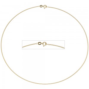 Halsreif 925 Sterling Silber gold vergoldet 1,1mm 45cm Kette Halskette