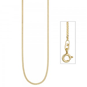 Panzerkette 925 Sterling Silber gold vergoldet 1,3mm 45cm Kette Halskette