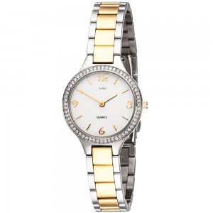 JOBO Damen Armbanduhr Quarz Analog Edelstahl mit SWAROVSKI® ELEMENTS Damenuhr