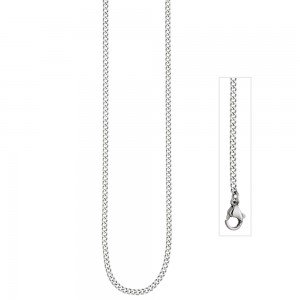 Panzerkette Edelstahl 2mm 70cm Kette Halskette Karabiner