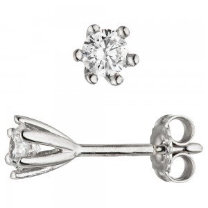 Ohrstecker 925 Sterling Silber 2 Zirkonia Ohrringe Silberohrringe