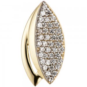 Anhänger 333 Gelbgold bicolor mit Zirkonia Goldanhänger 8 Karat