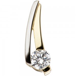 Anhänger 333 Gelbgold bicolor 1 Zirkonia Goldanhänger