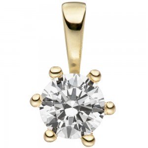 Anhänger 333 Gelbgold 1 Zirkonia Goldanhänger 8 Karat