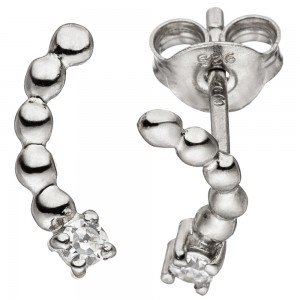 Ohrstecker 925 Sterling Silber 2 Zirkonia Ohrringe Silberohrringe