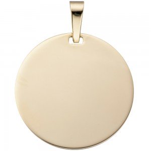 Anhänger Gravur Gravurplatte rund 333 Gelbgold Goldanhänger