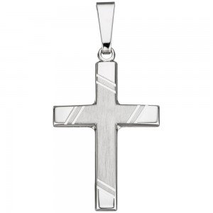 Anhänger Kreuz 925 Sterling Silber matt Kreuzanhänger Silberanhänger Silberkreuz
