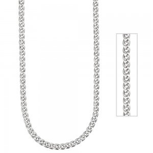 Zwillings-Panzerkette 585 Weißgold 3,7mm 50cm Gold Kette Weißgoldkette