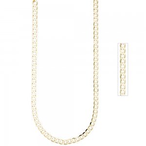Panzerkette 333 Gelbgold 6,6mm 50cm Gold Kette Halskette Goldkette Karabiner