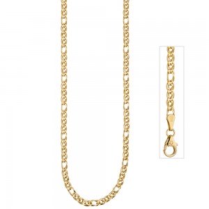 Zwillings-Panzerkette 585 Gelbgold 3mm 45cm Gold Kette Halskette Goldkette