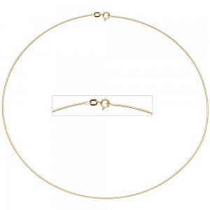 Halsreif 925 Sterling Silber gold vergoldet 1,1mm 42cm Kette Halskette