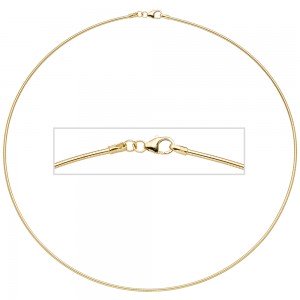 Halsreif 925 Sterling Silber gold vergoldet 1,5mm 50cm Kette Halskette
