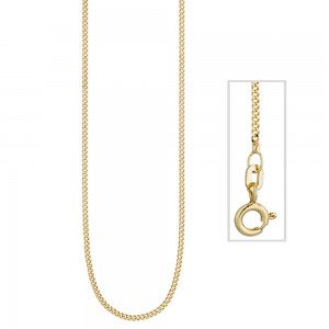Panzerkette 925 Sterling Silber gold vergoldet 1,3mm 45cm Kette Halskette