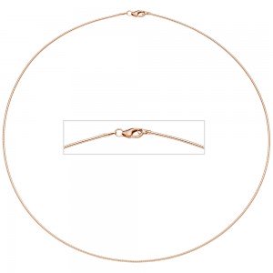 Halsreif 925 Sterling Silber rotgold vergoldet 1,1mm 42cm Kette Halskette