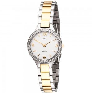 JOBO Damen Armbanduhr Quarz Analog Edelstahl mit SWAROVSKI® ELEMENTS Damenuhr
