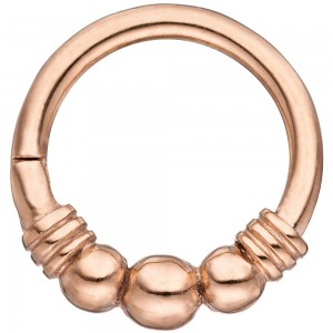 Segmentring Edelstahl rotgold farben Klick-System Scharnier Ringstärke 1,2mm