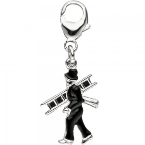 Einhänger Charm Schornsteinfeger 925 Sterling Silber Anhänger für Bettelarmband