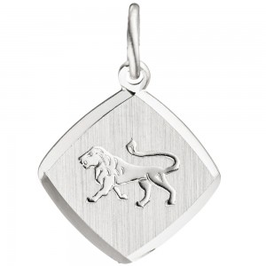 Anhänger Sternzeichen Löwe 925 Sterling Silber matt Sternzeichenanhänger