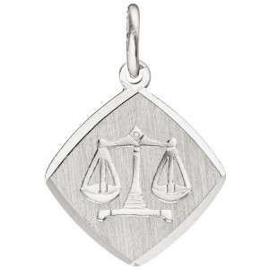 Anhänger Sternzeichen Waage 925 Sterling Silber matt Sternzeichenanhänger