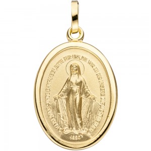 Anhänger Milagrosa oval 333 Gelbgold matt mattiert Goldanhänger