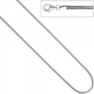 Fuchsschwanzkette 925 Silber 2,5mm 45cm Kette Halskette Silberkette Karabiner