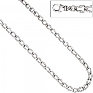 Lang-Panzerkette 925 Sterling Silber 7,3mm 45cm Kette Halskette Silberkette