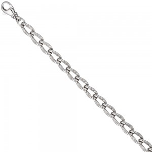Panzerarmband 925 Sterling Silber mit Struktur 19cm Armband Silberarmband