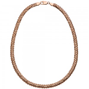 Königskette oval 925 Silber rotgold vergoldet 45cm Kette Halskette Karabiner