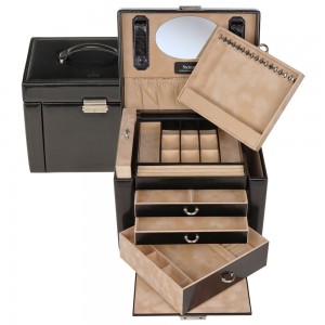 Sacher Schmuckkoffer Schmuckkasten NEW CLASSIC schwarz abschließbar mit Schloss