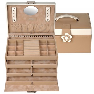 Sacher Schmuckkoffer Schmuckkasten BELLA FIORE braun abschließbar Schubladen