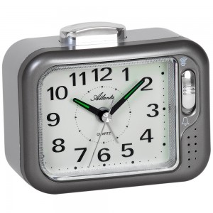 Wecker Quarz analog anthrazit Glockenton oder Piepton