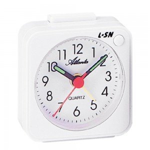 Wecker Quarz analog weiß mit Licht Snooze