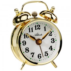 Mechanischer Wecker Glockenwecker Doppel-Glockenwecker golden rund