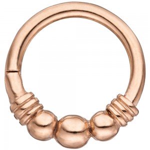 Segmentring Edelstahl rotgold farben Klick-System Scharnier Ringstärke 1,2mm