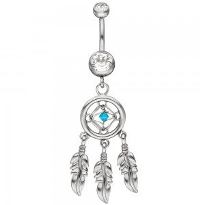 Bauchnabel Piercing Traumfänger aus Edelstahl mit SWAROVSKI® ELEMENTS