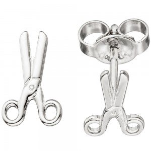 Ohrstecker Schere 925 Sterling Silber Ohrringe Silberohrringe