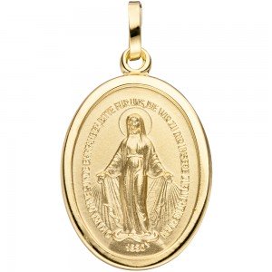 Anhänger Milagrosa oval 333 Gelbgold matt mattiert Goldanhänger