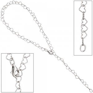 Fußkettchen Fußkette mit Anhänger Herz 925 Sterling Silber 27cm Silberkette