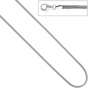 Fuchsschwanzkette 925 Silber 2,5mm 45cm Kette Halskette Silberkette Karabiner