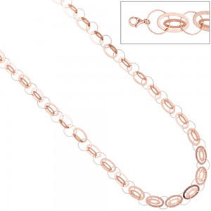 Halskette Kette 925 Silber rotgold vergoldet 80cm Karabiner