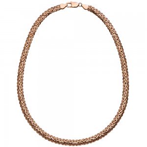 Königskette oval 925 Silber rotgold vergoldet 45cm Kette Halskette Karabiner